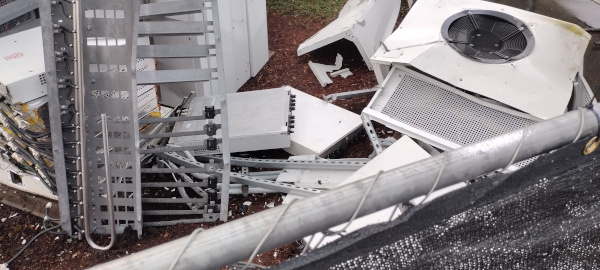 another picture of  the destroyed charging station