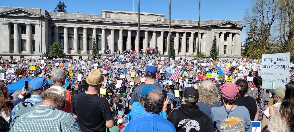 Growing crowd @ Washington state Capitol